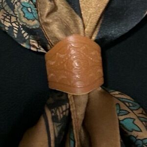 2/$10 Faux Leather Brown Leather Scarf Ring